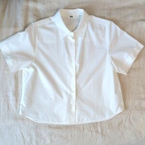 Uniqlo Short shirt S White Poplin Cotton